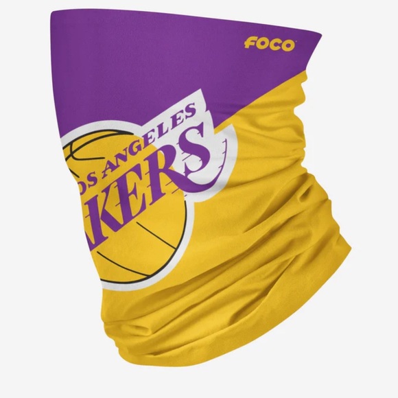 FOCO NBA LOS ANGELES LAKERS NECK GAITER PURPLE GOLD UNISEX OS NWOT - Picture 1 of 10